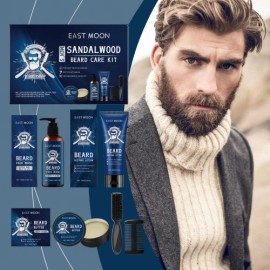 Weatmonth East Moon Men's Sandalwood Beard Care Set Nourishes Restores Hair And Shavings