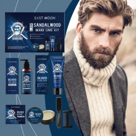 Weatmonth East Moon Men's Sandalwood Beard Care Set Nourishes Restores Hair And Shavings