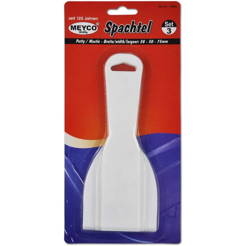 Meyco Hobby Set of 3 Plastic Spatulas, Barbecue Scrapers