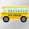 CafePress 4TH Grade School Bus Medium Die Cut Sticker, 5.75"