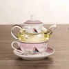 YBK Tech Tea for One Set, Glass Teapot with Porcelain