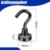 Keukenket Magnetic Hooks, Extra Strong, Black, Neodymium Magnet with Hooks,