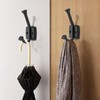 CABDM 5 Pack 4-3/4 inch Black Coat Hooks, Wall Mounted