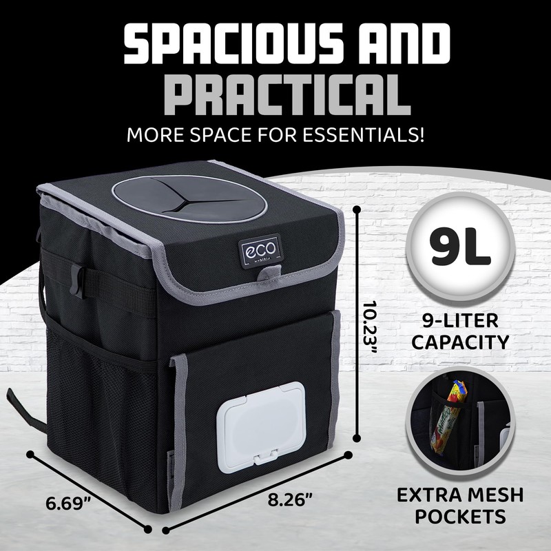 Eco Hygieia Leakproof Car Trash Can - Portable Hanging Car