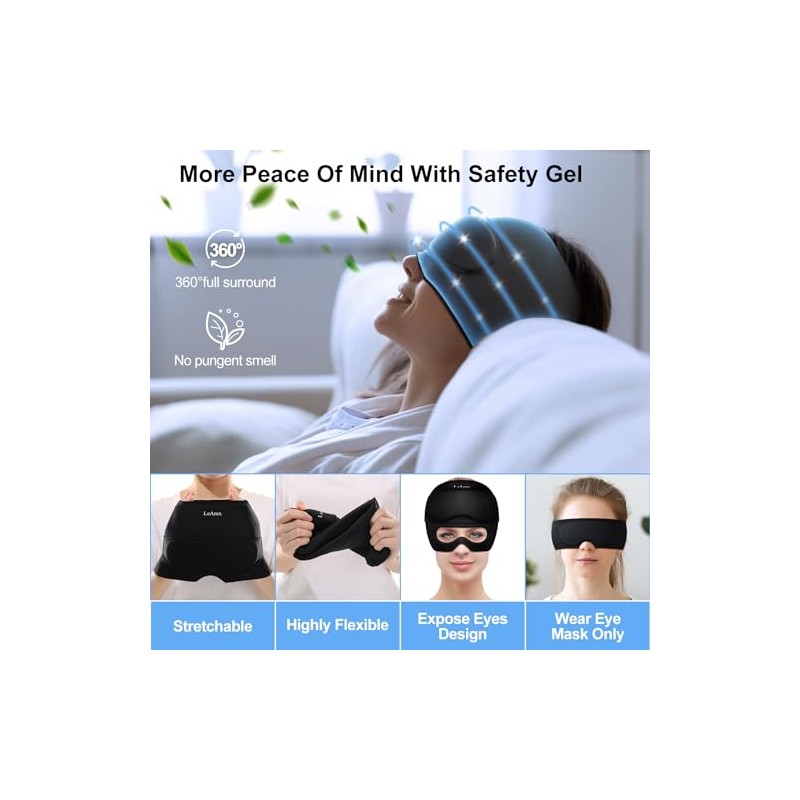Gorro Para Aliviar La Migraña Con Máscara De Gel Para