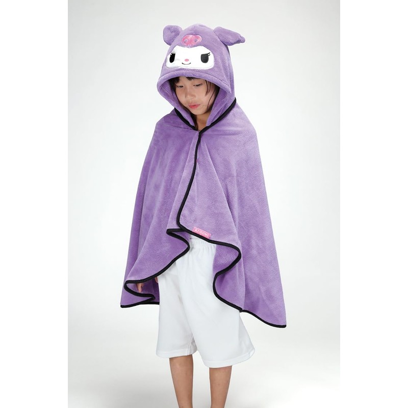 Skater BPO1-A Sanrio Water Absorption Quick-Drying Hooded Basponcho Kuromi Length