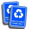 215 Decals Recyclable Items Only Sticker Blue Decal Recycle Reuse