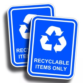 215 Decals Recyclable Items Only Sticker Blue Decal Recycle Reuse Label Container Bin Can