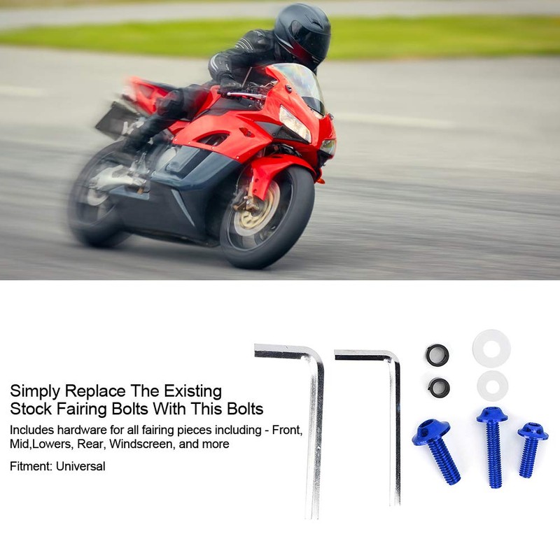 Akozon Motorcycle Windshield Fairing Bolt Gasket Wrench Kit Screws Motorcycle