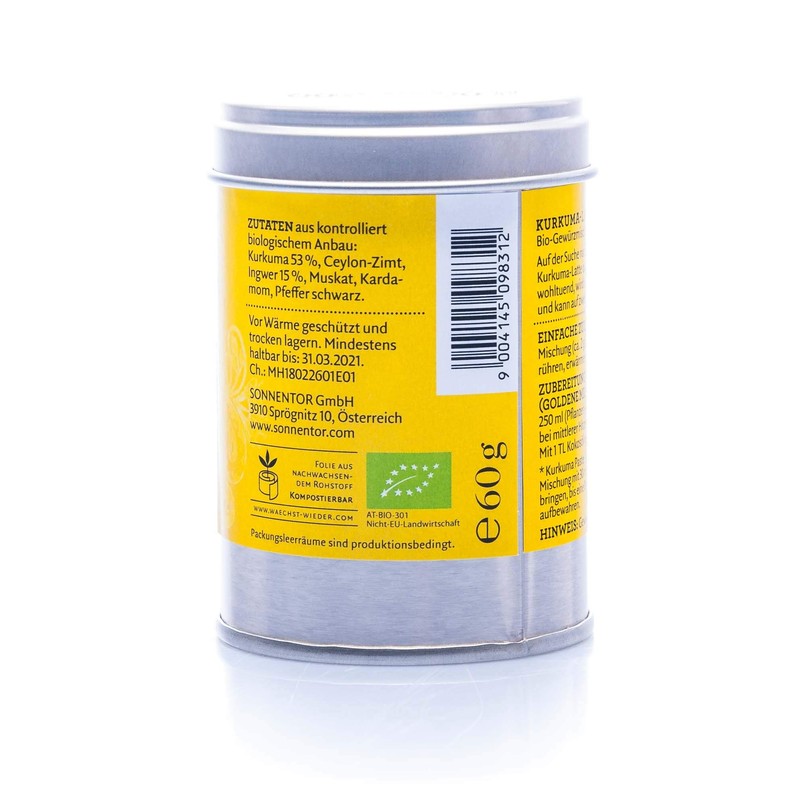 Sonnentor Organic Turmeric Latte Ginger (2 x 60 g)