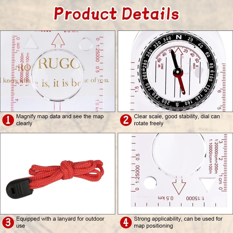 Flintronic Navigation Compass, Hiking Compass with Luminous Function, Waterproof Pocket