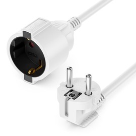 Extension earthing contact plug (type F) 90° - earthing contact socket straight