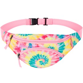 Choco Mocha Kids Fanny Pack Girls Tie Dye Fanny Pack for Kids 6-8 8-12 Toddler Little Girls Fanny Pack 4-8 Children Waist Pack Kids Belt Bag for Girls Hip Belly Pack age 5 6 7 8 9 Gift Colorful