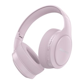 Boompods Headpods Pro2 Over Ear Bluetooth Headphones - Foldable Wireless Headphones with Microphone, 50+ Hour Playtime, PillowFoam Comfort, Lightweight Headset Over-Ear Design for Music & Calls, Pink