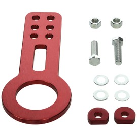 Spec-D Tuning TOW-9001RD Red Anodized Aluminum Billet Style Front Tow Hook Racing Towing Set