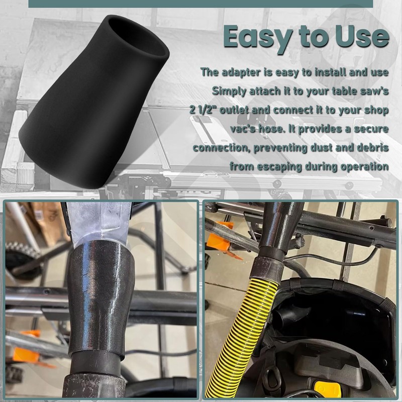 Table Saw Vacuum Adapter 2 1/2" Outlet Dust Collection Adapter