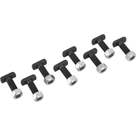 Speedway Motors Ford 9” Rear End T-Bolt Kit with Lock Nuts, 3/8-24 Fine Thread Bolts for Mounting Brake Backing Plates, Complete 8-Piece Hardware Set for Axle Housing Installation