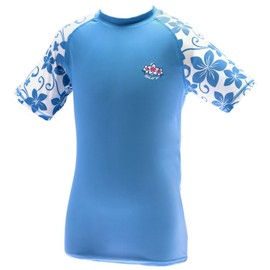 Kidz Swimmers Girls UV Sun Protection Rash Vest UPF 50+ Placid Blue (9-10 Years)