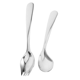 CAXUSD Elderly Flatware Supplies Set - Specialized Angled Spoons and Sporks for Patients - Non Slip Silverware with Front Fork and Elbow Spoon for Easy Eating and Feeding Sporks for