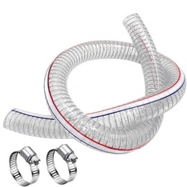 PEISONGFEI 1" ID x 1 1/4" OD Heavy-Duty Steel Wire Vacuum Suction Hose, PVC High Pressure UV Chemical Resistant Thick Flexible Vinyl Tubing, Bilge Pump Hose,16.4FT