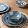 AmorArc Ceramic Dinnerware Sets, Handmade Stoneware Reactive Glaze Plates and