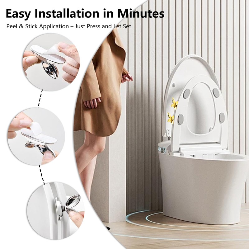 YAFIYGI 6PCS Toilet Seat Lifter Self-Adhesive Handle Tabs Lid Lifty