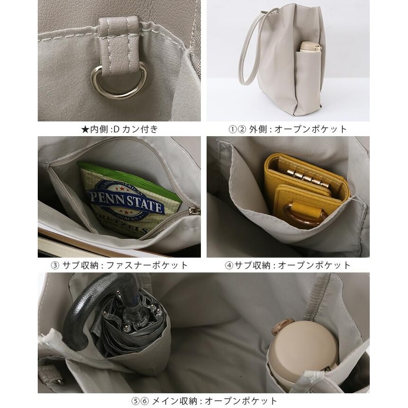 Berita JP 621-6961 Beautiful Storage Tote Bag, Multiple Storage, A4,