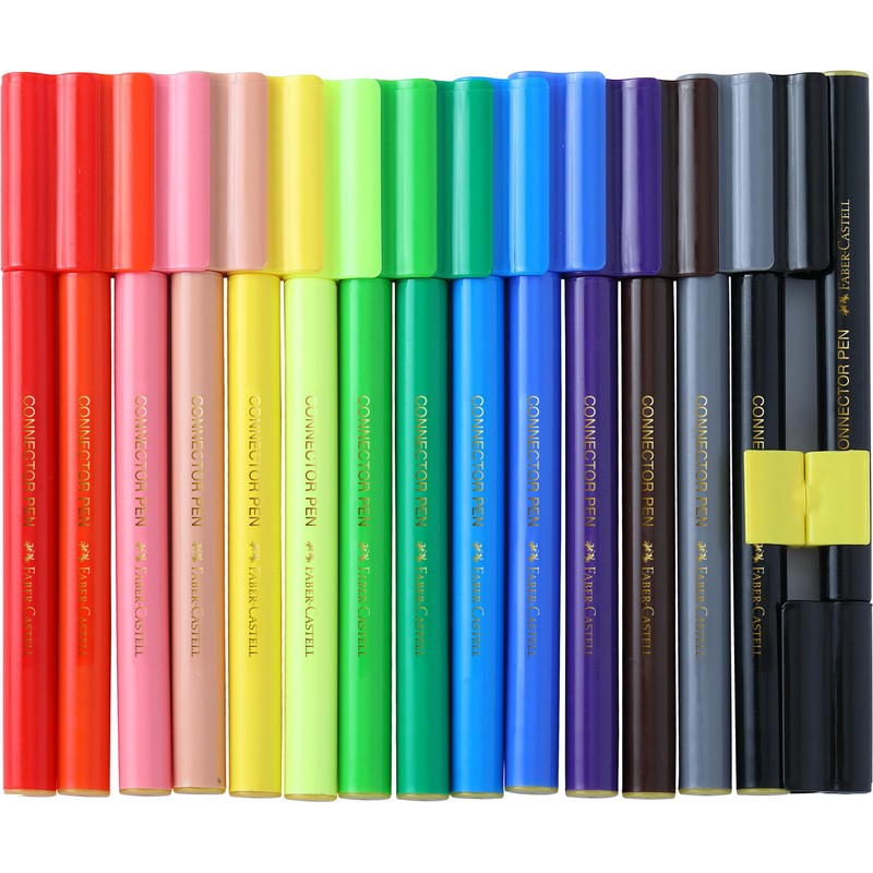Faber Castell Sketch Pens With Clip Cap - 15 Shades