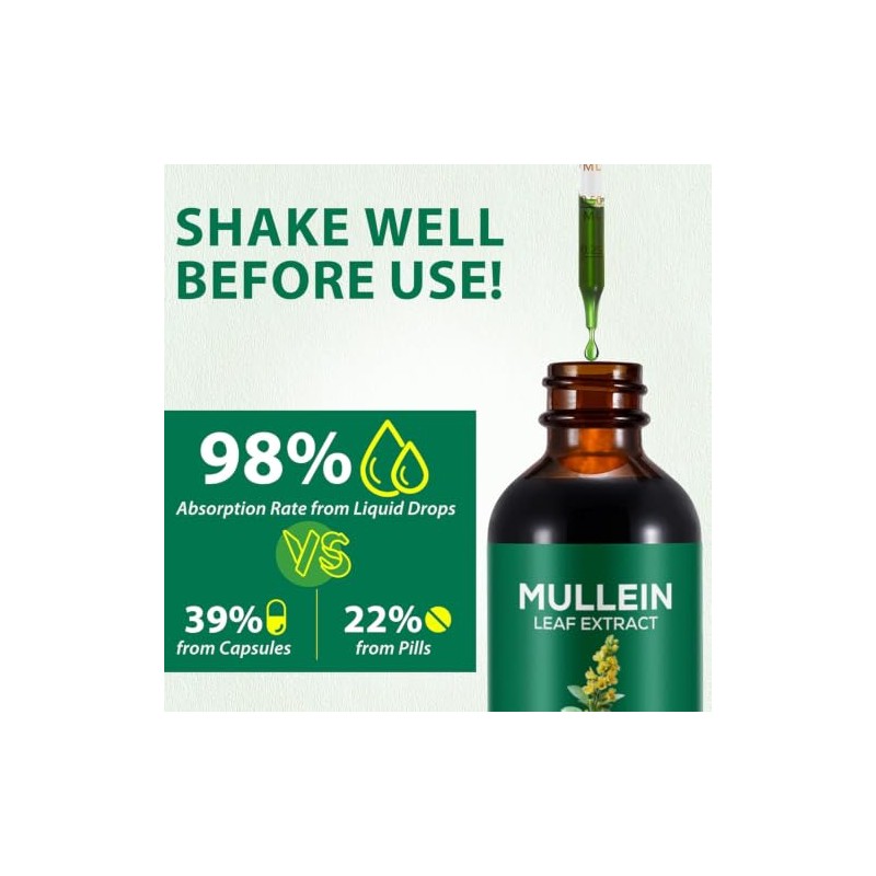 2 Pack Mullein Extract for Lungs Cleanse and Respiratory Support