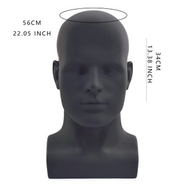 BLTYXT PVC Male Mannequin Head Professional Manikin Training Head for Display Headphone Game Console Hats Wigs Jewellery Glasses Facemask Caps Model Head (L90yh)