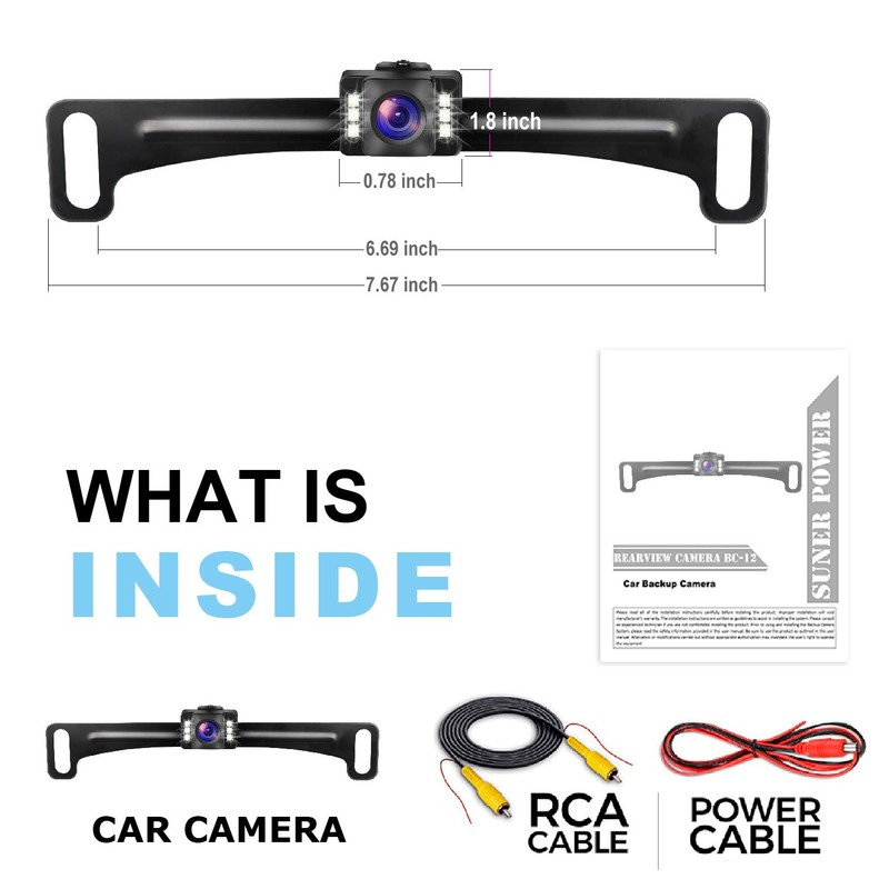 GLK Car Rear View Backup Camera HD License Plate Backup