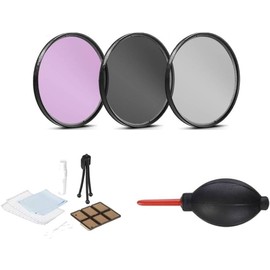 49mm 3 Piece Filter Kit (UV-CPL-FLD) + Air Blaster Blower and More, for 7artisans Photoelectric 55mm f/1.4 Lens for Micro Four Thirds (Black)