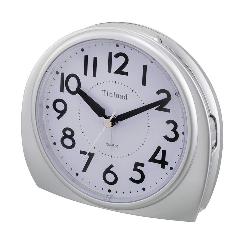 5.5" Silent Analog Alarm Clock Non Ticking, Gentle Wake, Beep