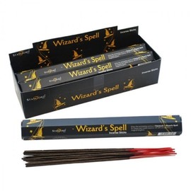 Stamford Black Range Incense Sticks Box of 6 Packs 90 Sticks Wizard's Spell Patchouli and Vanilla with JRose Incense Stick Holder