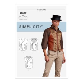 Simplicity S9087 Men's Steampunk Corset Vests Sewing Pattern, Size 46-48-50-52