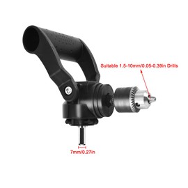 Right Angle Drill Attachment 90 Degree Drill Chuck Adapter with Aid Handle - Convert Cordless Bit into Angle Grinder