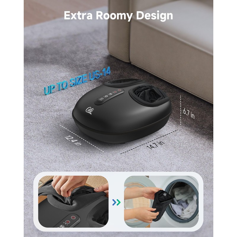 CILI Shiatsu Foot Massager with Heat and Compression, Kneading, Rolling,Electric