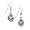 Silver Forest Silvertone Dangle Earrings with Agate Stone