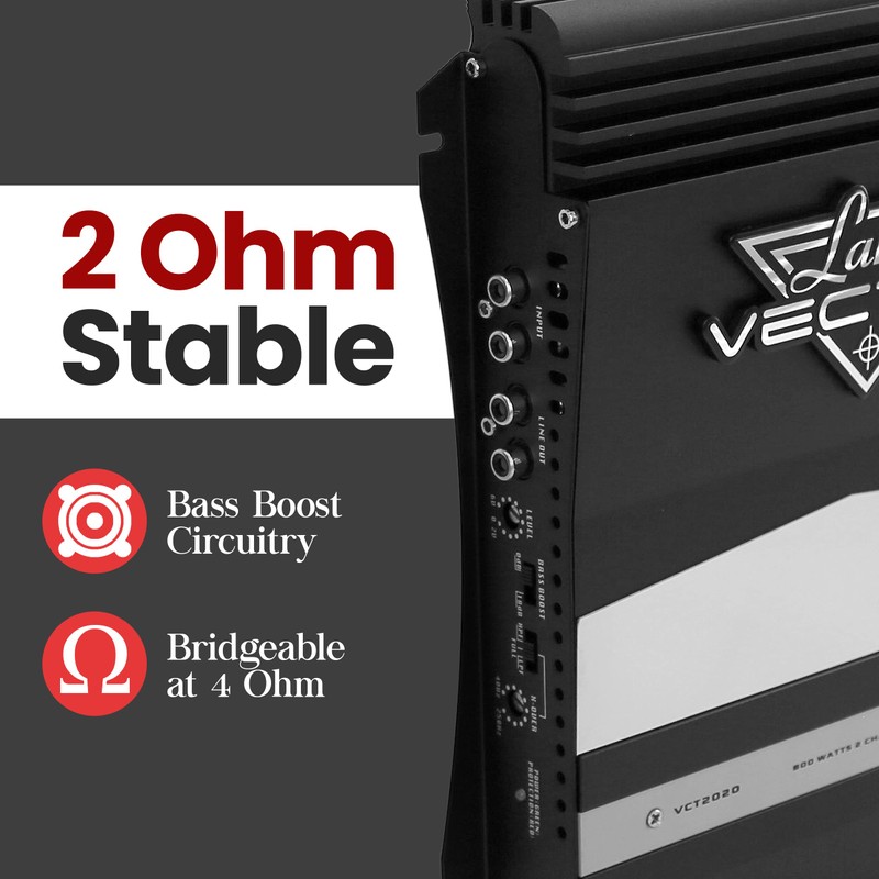 Lanzar Jovial 2 Channel Car Stereo Amplifier - 36W High