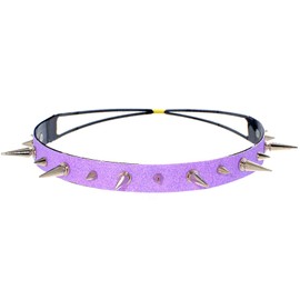 Foryysa Glitter Elastic Headband for Women Non Slip Headbands Spike Punk Hairband Party Nightclub Festival Hair Accessory (Light Purple, M)