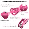 TRIWONDER Climbing Pulley Double Zip Line Pulley Aluminum Alloy for