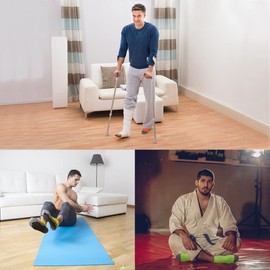 GRPSKCOS Mens Non Slip Socks 3 Pairs Size 8-13 Non Skid Sticky Grip Thick Anti-Skid Pilates Yoga Socks Hospital Slipper House Socks(04 Yellow+green+orange, 11-13)