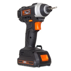 WEN Cordless Impact Driver with 20V Max Battery, Bits, Charger and Carrying Bag (49135)