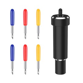 Briartw 30/45/60°Metal Cut Blades & Housing Kit for Maker/Maker 3/ Explore Air 2/ Explore 3 Machines-Replaceable Deep-Point Blade & Fine-Point Blade DIY Craft-1 Housing + 6 Blades (2x30°+2x45°+2x60°)