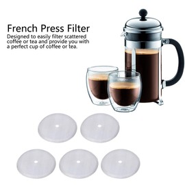 French Press Replacement Filter, 5-Piece Coffee Press Filter Made of Stainless Steel, 150 Mesh Filter Strainer for 600 ml French Press Coffee Pot, Mesh Filter Accessories