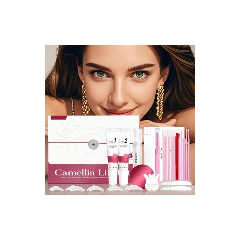 Ymiko Kit Profesional Permanente de Pestañas Doble Efecto Camelia