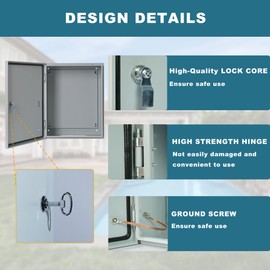Waterproof Electrical Enclosure 24 x 24 x 12 inches, Outdoor Electrical Box Weatherproof, Electrical Junction Box with Reinforced Lock