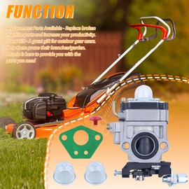 Mtanlo Carburetor Carb Gasket Kit Fit SCEWFIX Titan TTL530GBC 43CC 52CC 40-5 BC430 CG430 CG520 1E40F-5 44F-5 Brush Cutter Trimmer with Primer Bulb & Check Valve