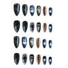 Medium Almond Press on Nails Aesthetic Nail Art Dark Blue