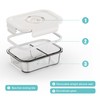 Domsanistor Vacuum Seal Glass Food Storage Containers, 6pcs Containerswith 10pcs